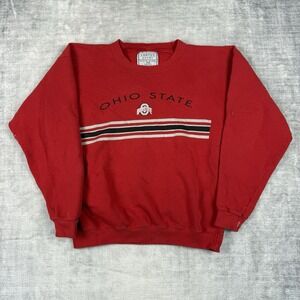 Ohio State Buckeyes Sweatshirt Mens Large Red Vintage 80s Crewneck Made‎ In USA